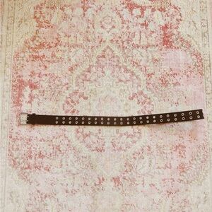 Brandy Melville, Black Belt with Silver Eyelets